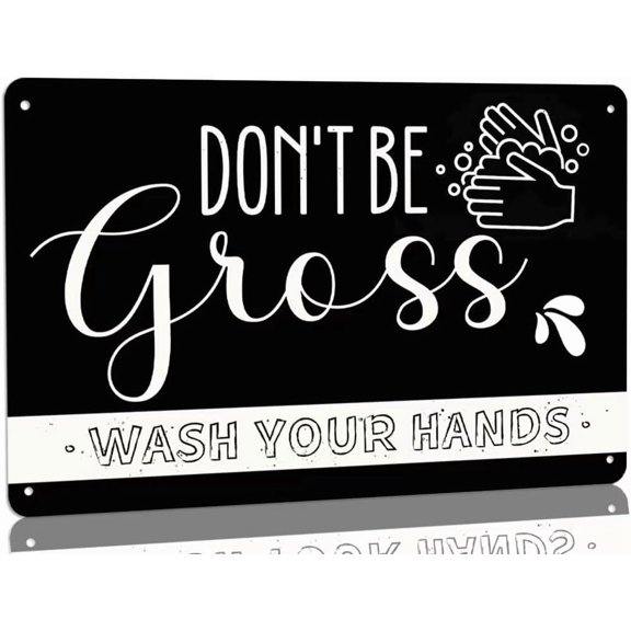 Restroom Plaque Sign Don't Be Gross Wash Your Hands Sign Hand Washing Signs Rustic Bathroom Wall Decor Funny Office Restroom Quote Décor 8x12 Inch Vintage Metal Tin Sign