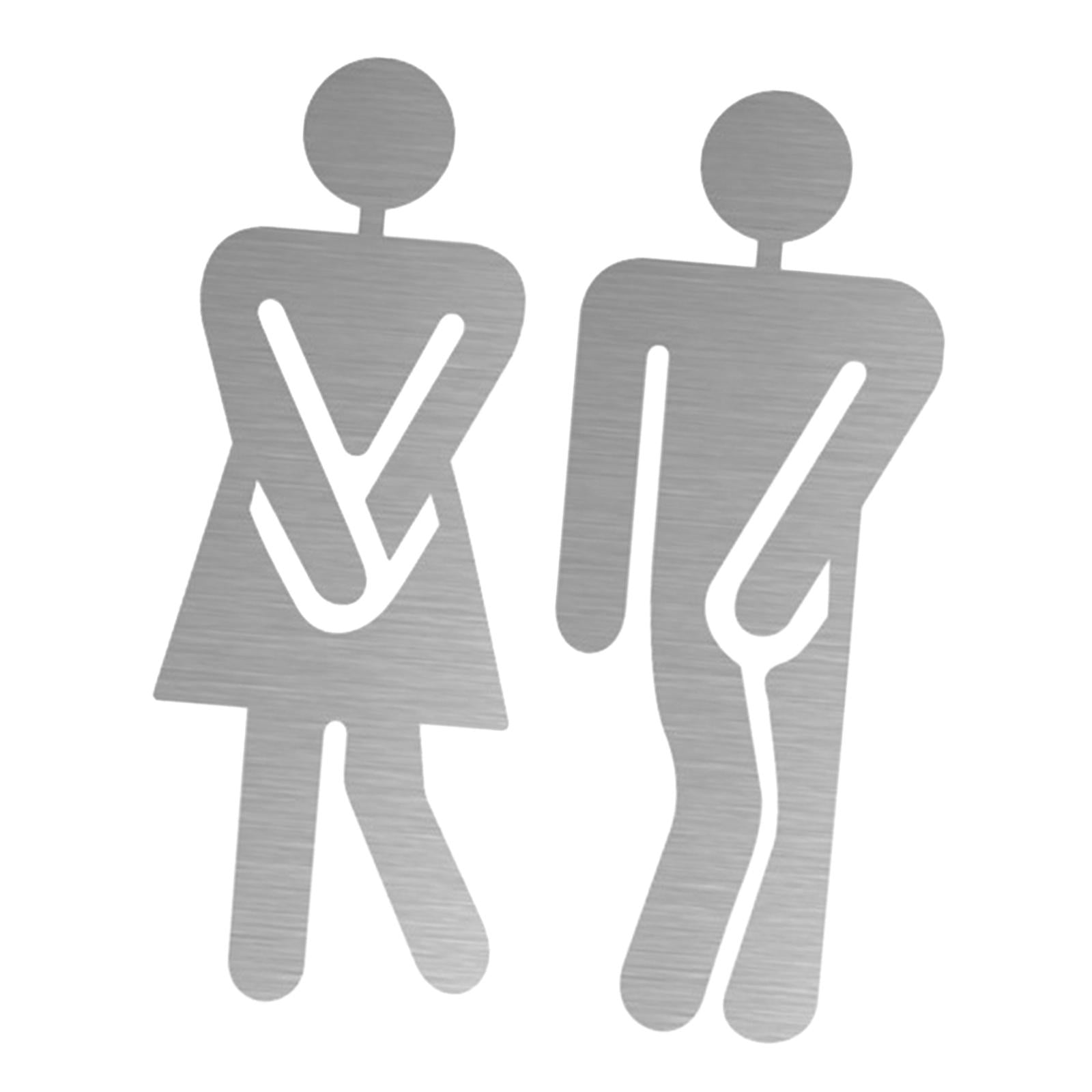 Restroom Sign,15cm Men Women Bathroom Sign Stainless Steel,Metal 5 ...