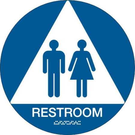 Restroom Sign, Brady, 106181, 12"Hx12"W