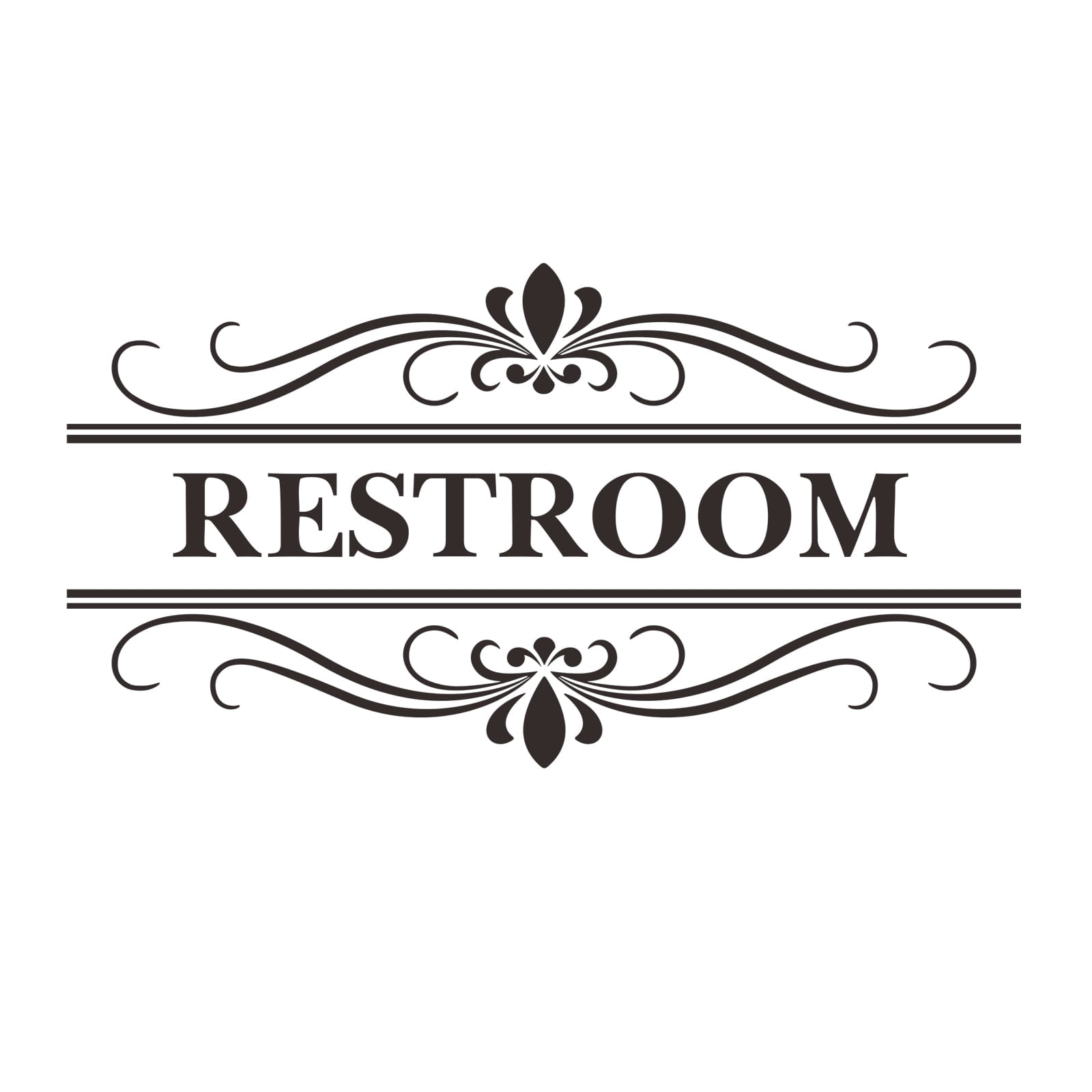 Restroom Sign Wall Decal Vinyl Stickers, Removable Cute Art Design DIY ...