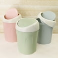 thumbnail image 1 of Restroom Trash Can Cute Trash Cans Desk Trash Cans Office Trash Can with Lid Tabletop Trash Can Countertop Trash Can with Lid Pink, 1 of 4
