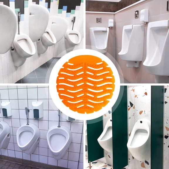 Restroom Urinal Screen with Deodorizer Splash Reduction Mat， Freshening Commercial Urinal Screen for Odor Control