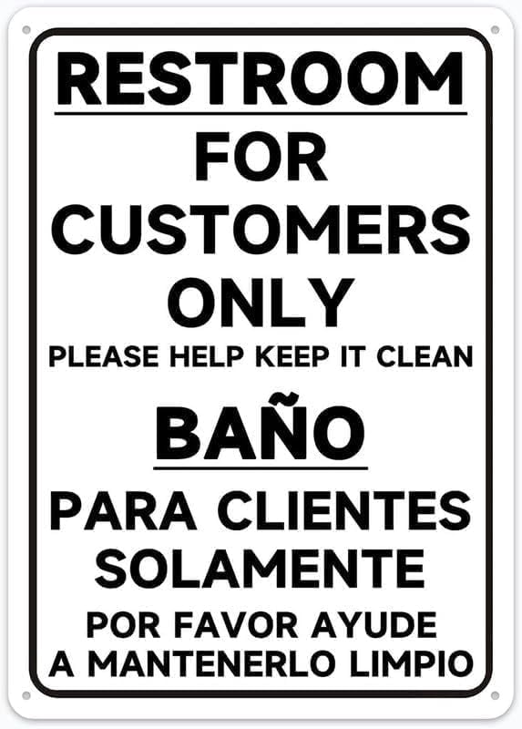 Restroom for Customers Only Please Help Keep It Clean Sign Home Kitchen ...
