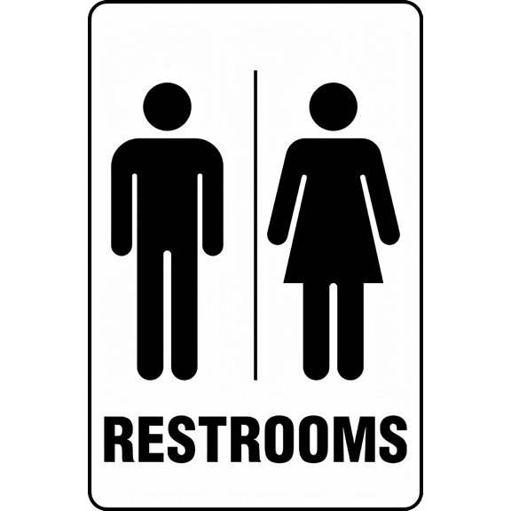 Restrooms Metal Tin Sign - 8"x12", Industrial/Commercial Decor for Offices, Restaurants, Public Spaces, Facility Zones
