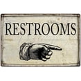 thumbnail image 1 of Restrooms…right Funny Bathroom Gift 8x12 Metal Sign 108120061014, 1 of 1