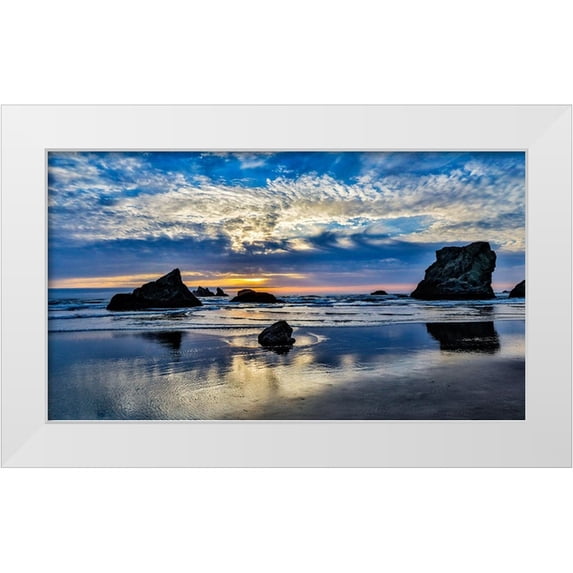 Restuccia, Joe III 24x15 White Modern Wood Framed Museum Art Print Titled - USA-Oregon-Bandon-Beach
