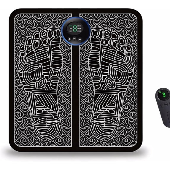 Foot Massager, 8 Modes, 19 Intensity Levels, Relaxes Feet, Promotes Blood Circulation, Relieves Pain, Portable Remote Control, for Home Use