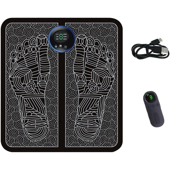 Foot Massager, 8 Modes, 19 Intensity Levels, Relaxes Feet, Promotes Blood Circulation, Relieves Pain, Portable Remote Control, for Home Use