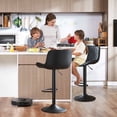 thumbnail image 1 of Restworld Adjustable Swivel Counter Height Bar Stools with Back, Set of 2, Modern Dining Barstools with Footrest，Black, 1 of 7