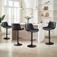 thumbnail image 1 of Restworld Adjustable Swivel Counter Height Bar Stools with Back, Set of 4, Modern Dining Barstools with Footrest，Black, 1 of 10