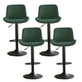 thumbnail image 1 of Restworld Adjustable Swivel Counter Height Bar Stools with Back, Set of 4, Modern Dining Barstools with Footrest,Green, 1 of 8