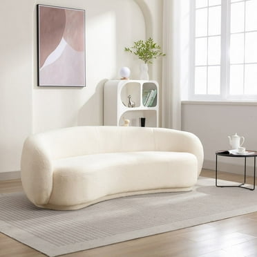 Restworld Medieval Modern Comfortable Three Person Teddy velvet Sofa,Living Room, Bedroom Furniture, Beige