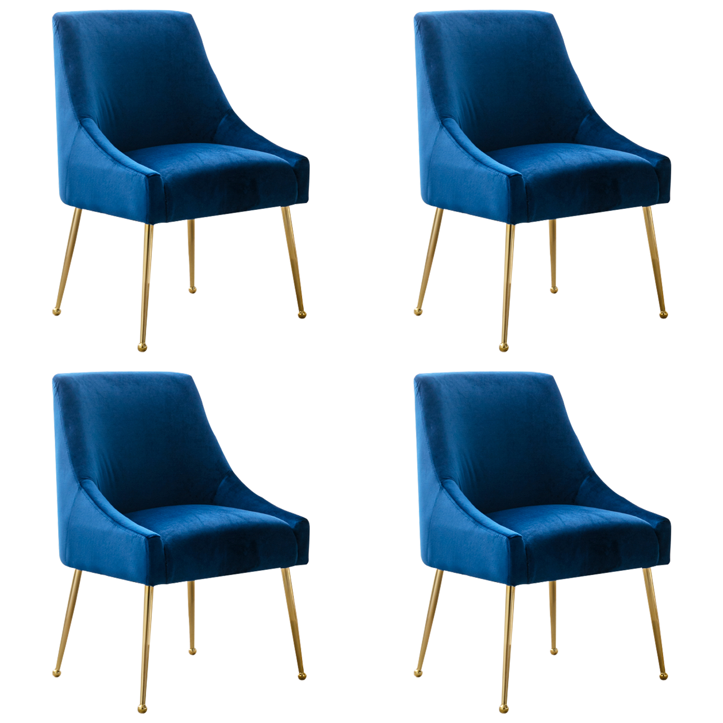 Restworld Velvet Dining Chairs Set of 4, Modern Upholstered Dining
