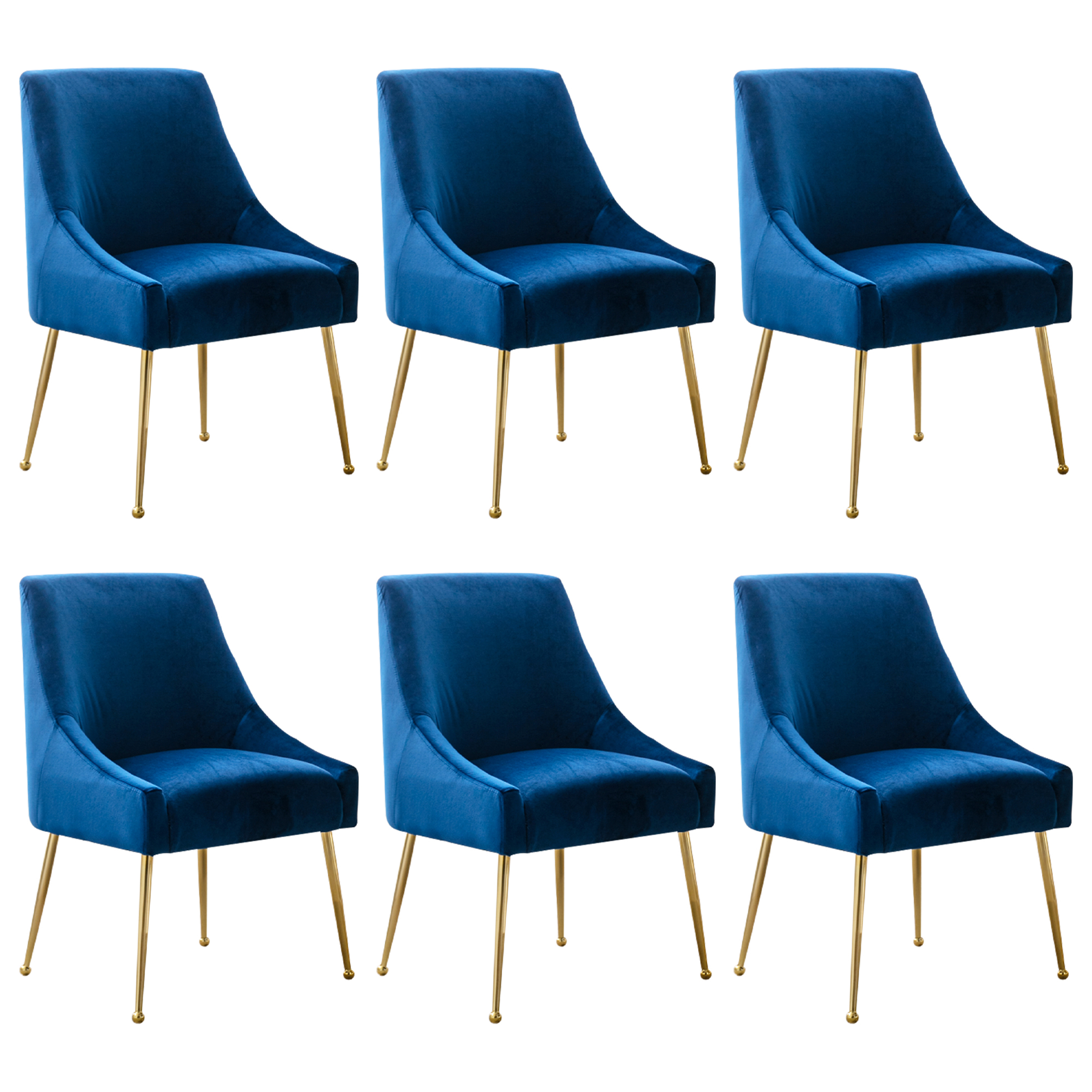 Restworld Velvet Dining Chairs Set of 6, Modern Upholstered Dining