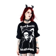 Restyle Dead Inside Gothic Oversized T-Shirt, Black Small