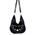 thumbnail image 1 of Restyle Gothic Black Velvet Moon Child Hobo Bag, 1 of 6