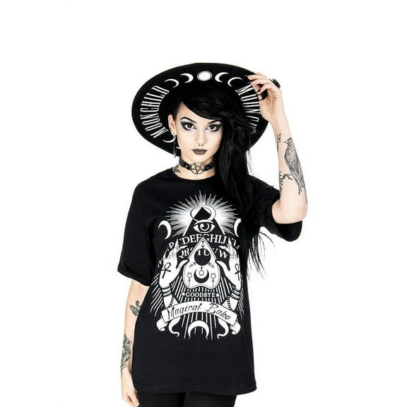 Restyle Magical Babe Ouija Board Gothic Oversized T Shirt, Black (XXL)