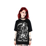 Restyle Purr Magic Gothic Cat Oversized T Shirt, Black Medium