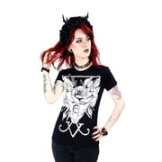 Restyle Three-Headed Cat Gothic Womens T-Shirt S