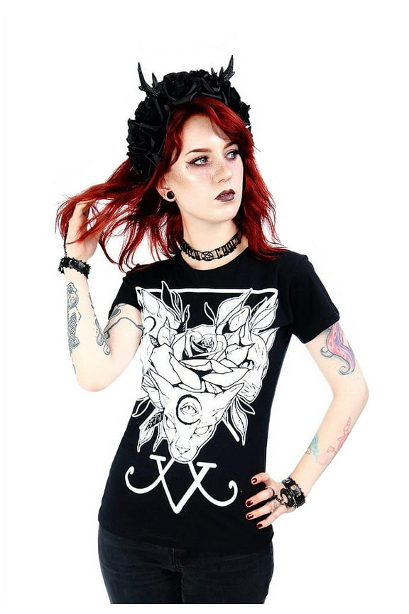Three-Headed Cat Gothic Women's T-Shirt (S)