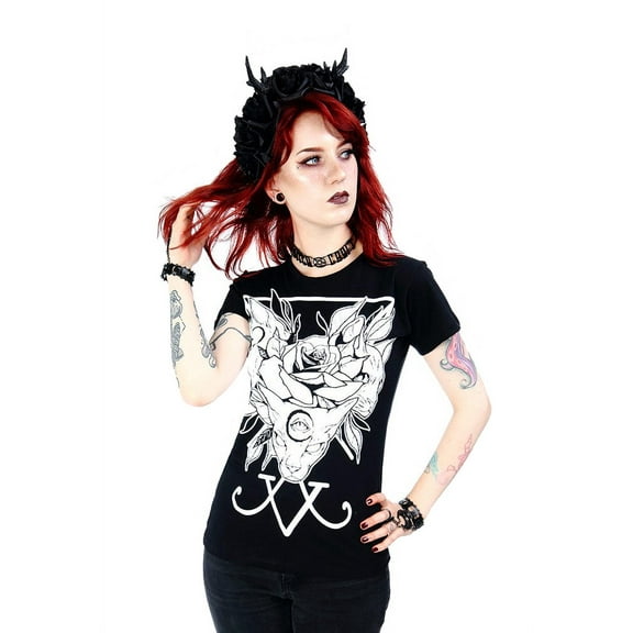 Restyle Three-Headed Cat Gothic Women's T-Shirt (XS)