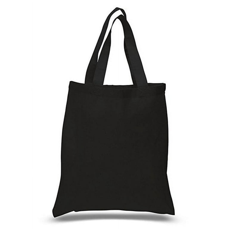 Resuable Blank Tote Bags for DIY, Art & Crafts, Decorations Set of 24  (Black)