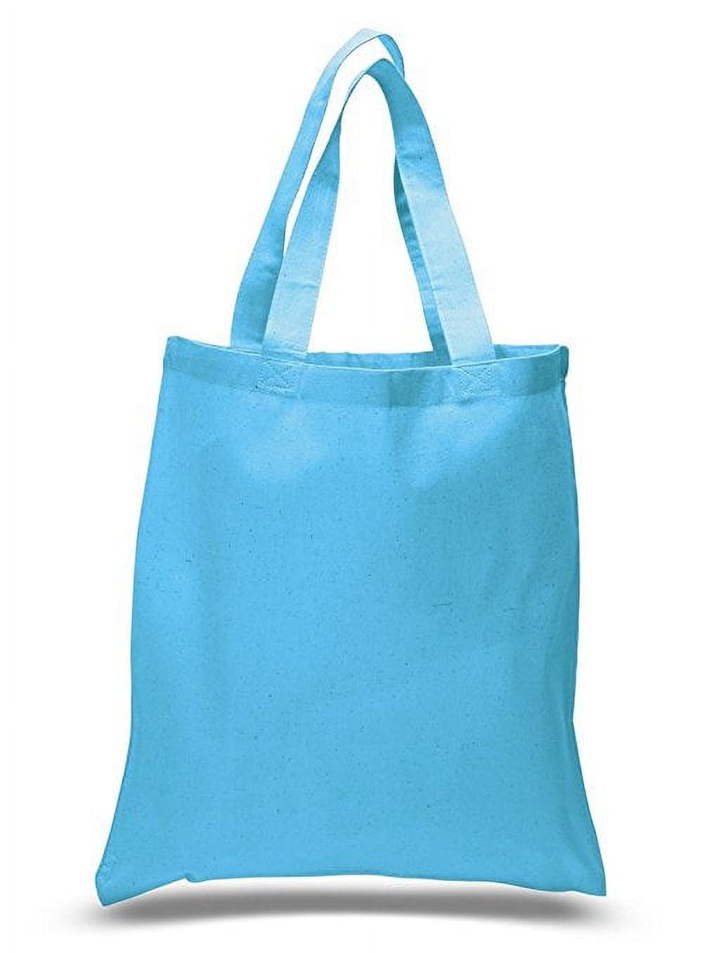 Canvas Tote Bag W/Color Handles Art Craft Blank Tote Bags 1-Pack 