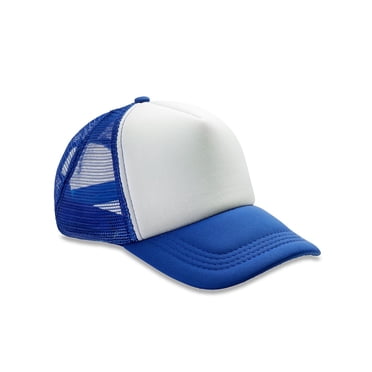 DALIX Flat Billed Trucker Cap With Mesh Back In Black At Men's Clothing Store