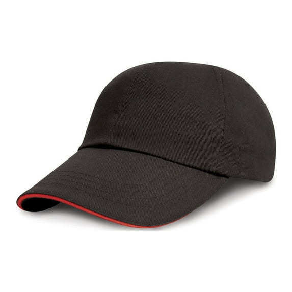 Result Low Profile Heavy Brushed Cotton Baseball Cap With Sandwich Peak (Pack of 2)