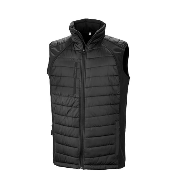 Result Mens Black Compass Padded Soft Shell Gilet