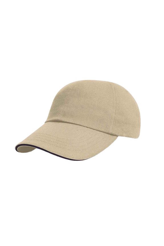 Mens Heavy Brushed Cotton Sandwich Peak Baseball Cap