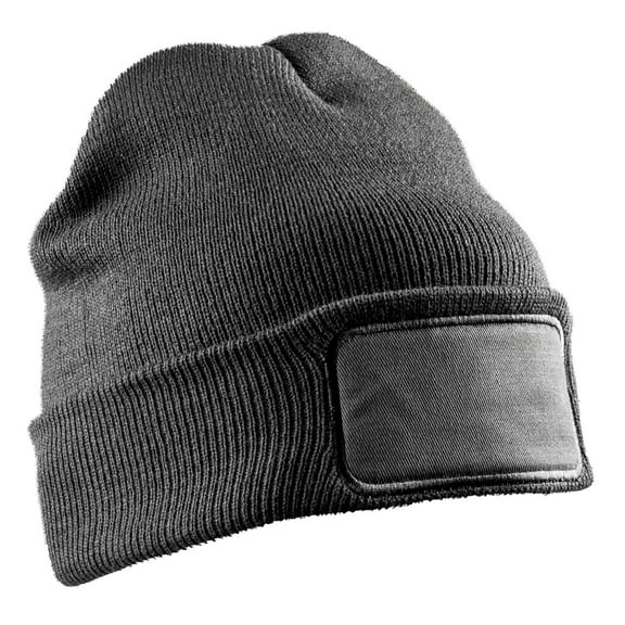 Result Winter Essentials  Adult Double Knit Printer Patch Beanie