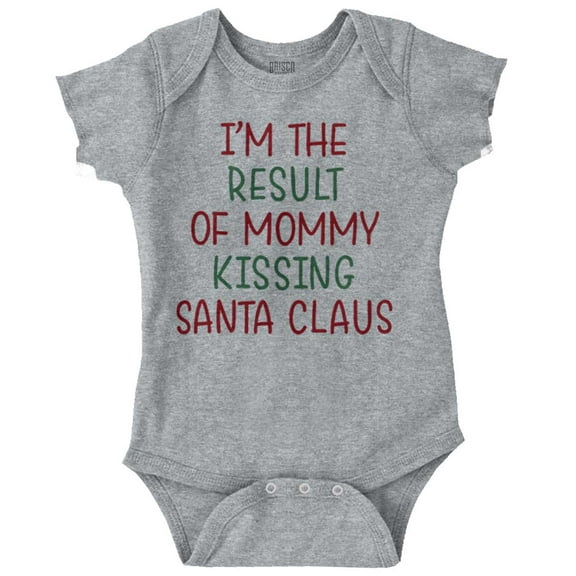 Result of Mommy Kissing Santa Claus Romper Boys or Girls Infant Baby Brisco Brands 12M