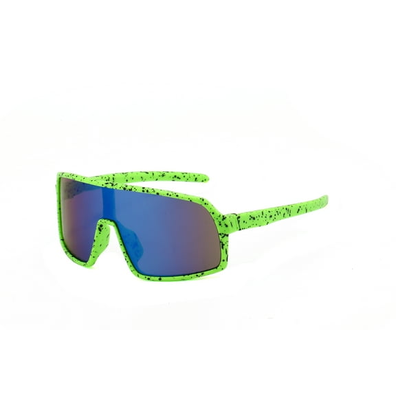Piranha Eyewear Resume Sports Wrap Shield Neon Green Sunglasses for Kids