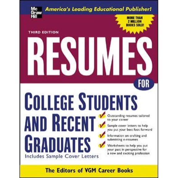 Pre-Owned Resumes for College Students and Recent Graduates (VGM PROFESSIONAL RESUMES SERIES) (Paperback) 0071437371 9780071437370