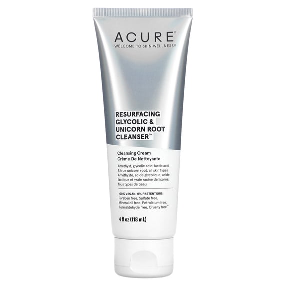 Acure Resurfacing 1% Glycolic Acid & Unicorn Root Cleanser - 4 fl oz