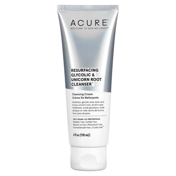 Acure Resurfacing 1% Glycolic Acid & Unicorn Root Cleanser - 4 fl oz