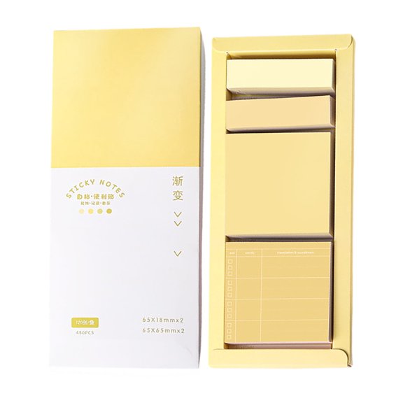 Aesthetic Stationery Supplies Sticky Notes,Lined Sticky Note Pads,Portable Sticky Notes,Writable and Repositionable Sticky Notes,Self-Stick Index Tabs Flag Organizer for Planner (Yellow)
