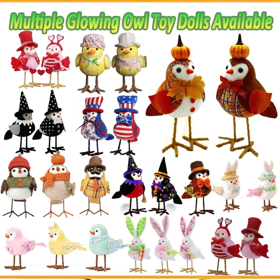 Resurrected Easter Bird Dolls, Plush Standing Bird Figurines, Indoor Tabletop and Fireplace Display, Window Sill Decorations, Spring Holiday Home Accent, Perfect Easter Gift Idea, HAODEJW