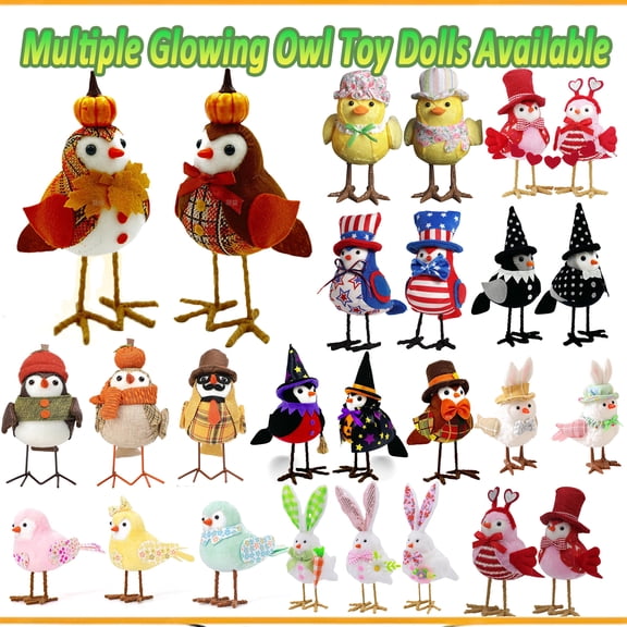 Resurrected Easter Bird Plush Dolls, Standing Figurines for Tabletop or Window Display, Indoor Home Decor, Fireplace and Shelf Accent, Spring Holiday Ornament, Ideal Easter Gift Idea, HAODEJW