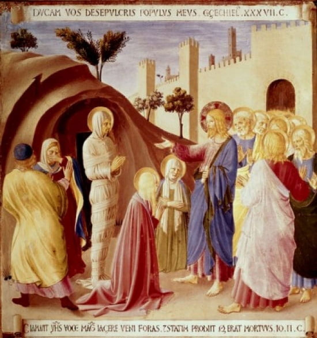 Resurrection Of Lazarus 1438-1445 Fra Angelico (ca1395-1455 Italian) Fresco Museo di San Marco Florence Italy Canvas Art - Fra Angelico (24 x 36)