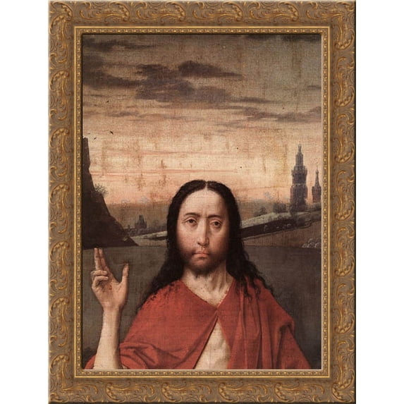Resurrection (detail) 20x24 Gold Ornate Wood Framed Canvas Art by Bouts, Dirck