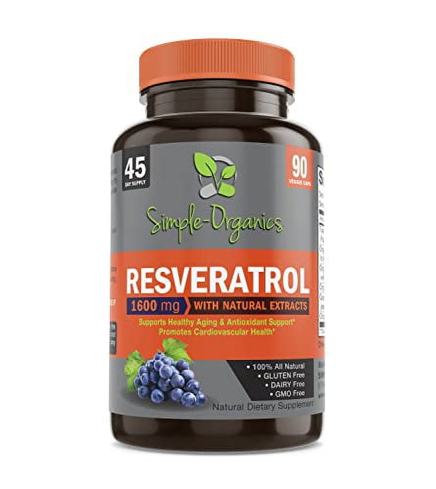 Resveratrol 1600mg per Serving of Organic TransResveratrol & Potent