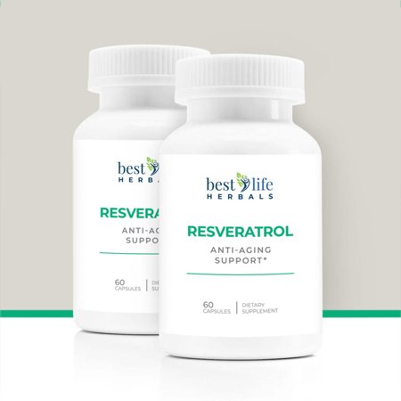 Resveratrol Dietary Supplement - 60 Capsules - All Natural Antioxidants - Supports Enhanced Circulation and Heart Health with Concentrated Pomegranate Extract - 2 Bottles