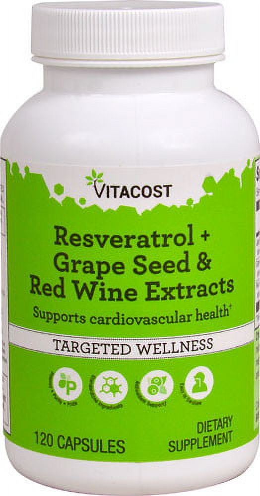 Resveratrol + Grape Seed & Red Wine Extracts 120 Capsules