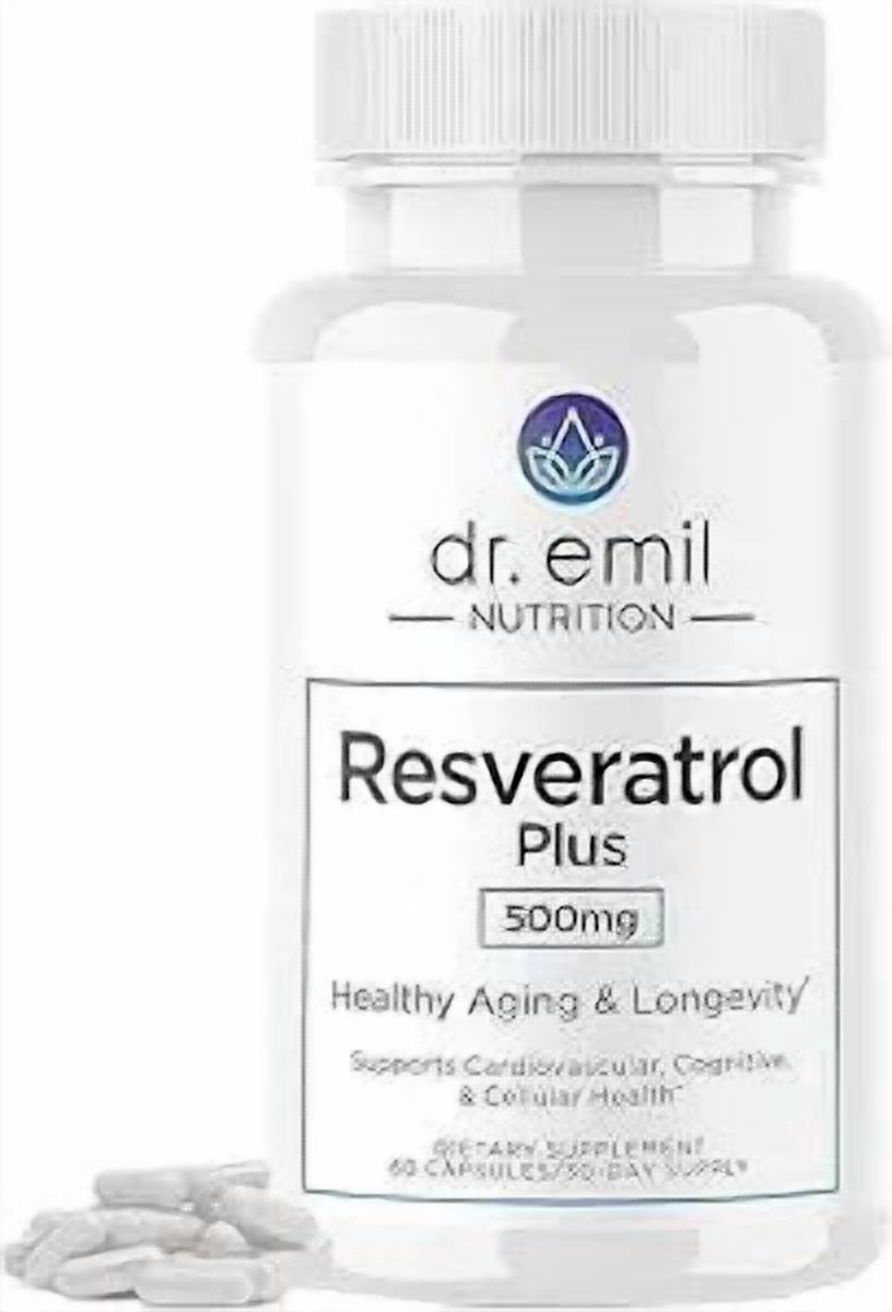 DR. EMIL NUTRITION Resveratrol Plus 500mg, 60 Count, 30 Servings