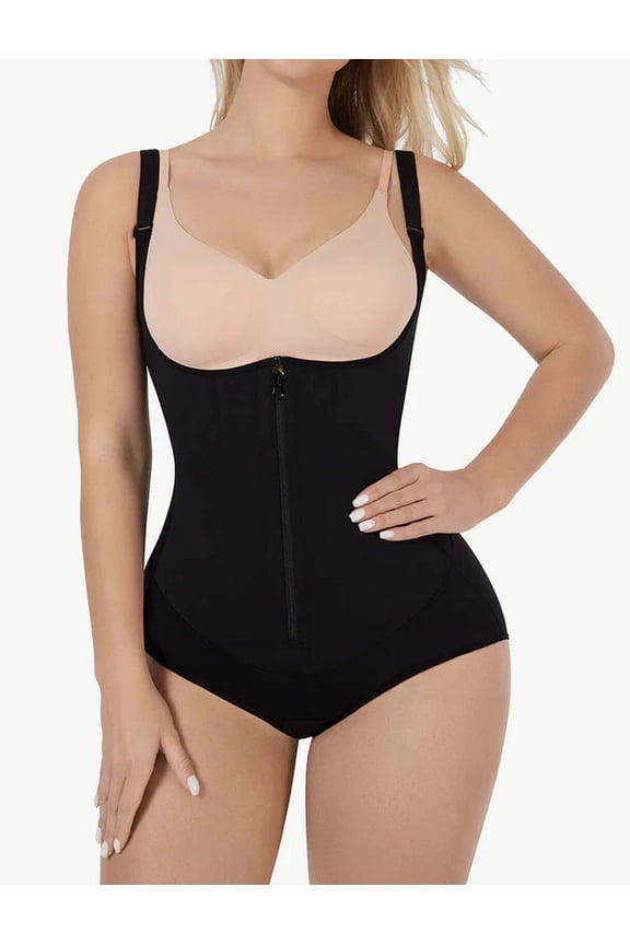 Latex One-Piece Bodysuit For Breast Support Abdominal Control Waist Shapewear