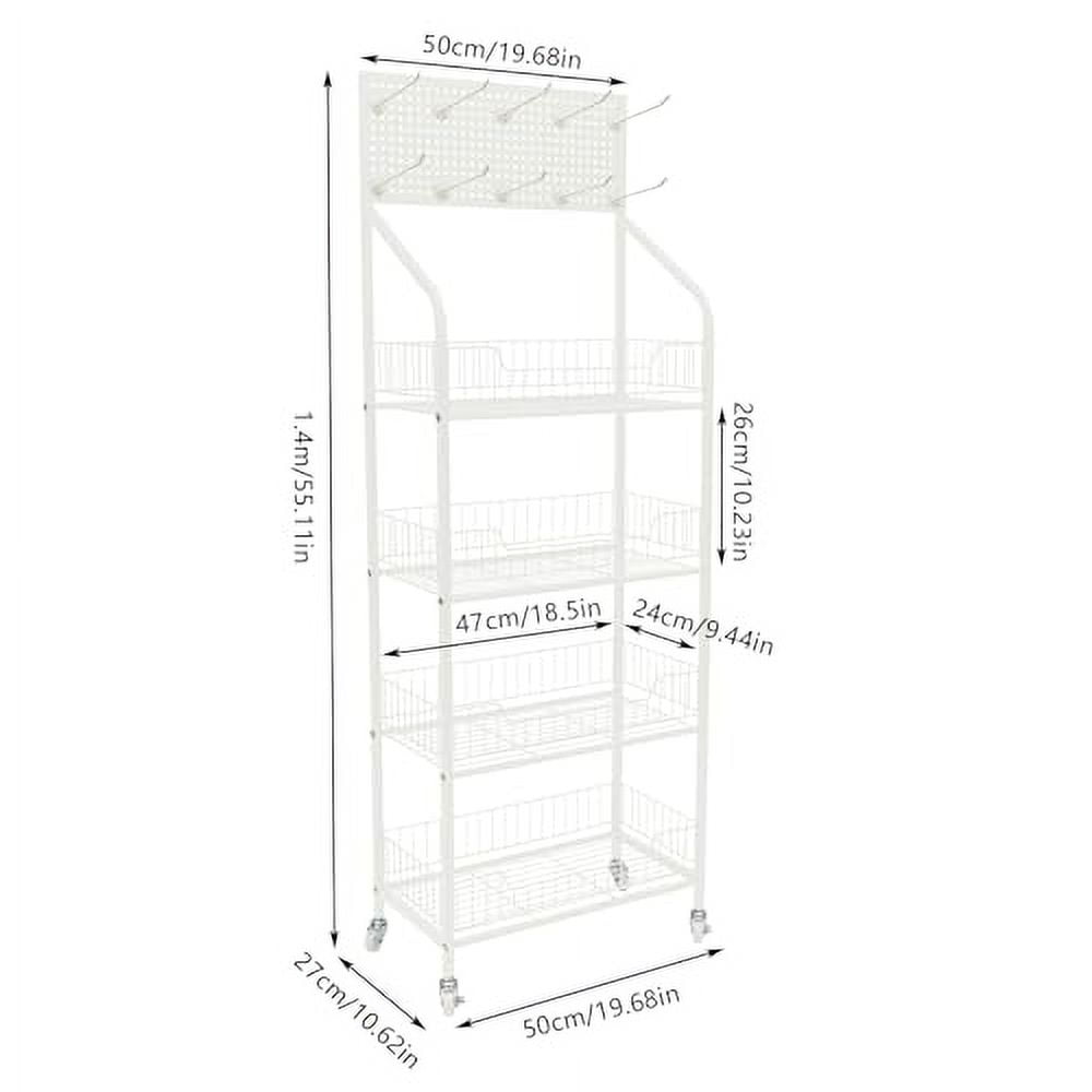 Nisorpa 4 Tier Supermarket Retail Display Racks, Commercial Metal Snack
