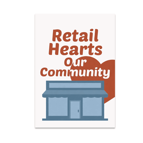 Retail Hearts Our Community - Community Pride Decor - 13x19 Poster Print