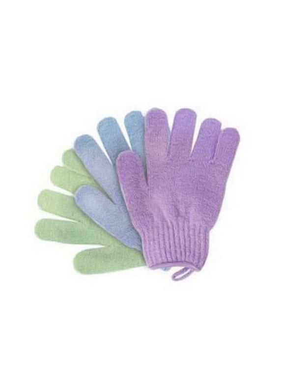 Retail Imports Exfoliating Wash Gloves Assorted 3 Ct